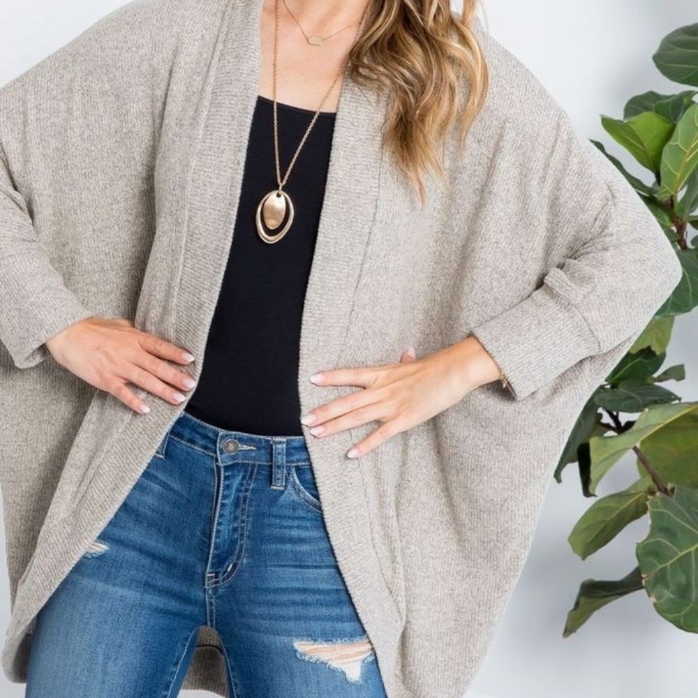 Banded Rib Sweater Cardigan - Picture 2 of 4